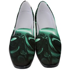 Biscay Green Black Abstract Art Women s Classic Loafer Heels by SpinnyChairDesigns