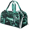 Biscay Green Black Abstract Art Burner Gym Duffel Bag View1