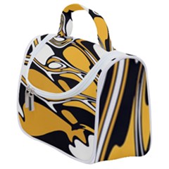 Black Yellow White Abstract Art Satchel Handbag