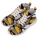 Black Yellow White Abstract Art Women s Lightweight High Top Sneakers View2