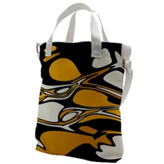 Black Yellow White Abstract Art Canvas Messenger Bag by SpinnyChairDesigns