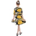 Black Yellow White Abstract Art Kids  All Frills Chiffon Dress View2