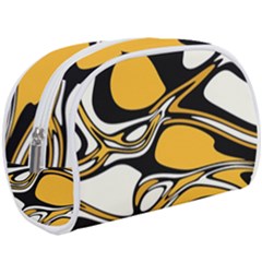 Black Yellow White Abstract Art Makeup Case (large) by SpinnyChairDesigns