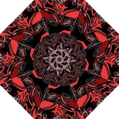 Red Black Grey Abstract Art Folding Umbrellas by SpinnyChairDesigns