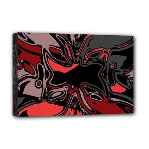 Red Black Grey Abstract Art Deluxe Canvas 18  X 12  (stretched) by SpinnyChairDesigns