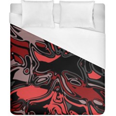 Red Black Grey Abstract Art Duvet Cover (california King Size) by SpinnyChairDesigns