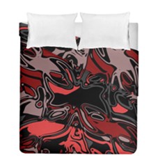 Red Black Grey Abstract Art Duvet Cover Double Side (full/ Double Size) by SpinnyChairDesigns