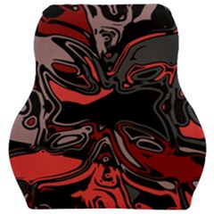 Red Black Grey Abstract Art Car Seat Velour Cushion  by SpinnyChairDesigns