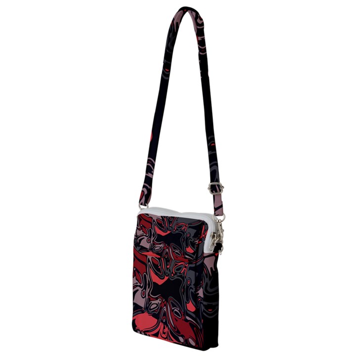 Red Black Grey Abstract Art Multi Function Travel Bag