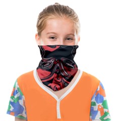 Red Black Grey Abstract Art Face Covering Bandana (kids)