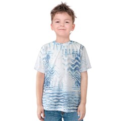 Boho Faded Blue Denim White Batik Kids  Cotton Tee