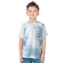 Boho Faded Blue Denim White Batik Kids  Cotton Tee View1