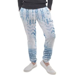 Boho Faded Blue Denim White Batik Men s Jogger Sweatpants by SpinnyChairDesigns