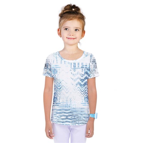 Boho Faded Blue Denim White Batik Kids  One Piece Tee by SpinnyChairDesigns