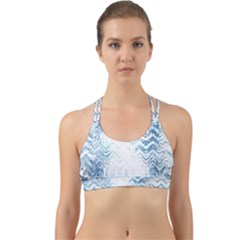 Boho Faded Blue Denim White Batik Back Web Sports Bra by SpinnyChairDesigns