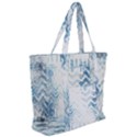 Boho Faded Blue Denim White Batik Zip Up Canvas Bag View2