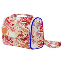 Red Orange Abstract Art Satchel Shoulder Bag by SpinnyChairDesigns