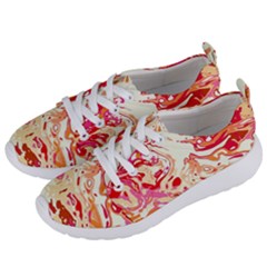 Red Orange Abstract Art Women s Lightweight Sports Shoes by SpinnyChairDesigns