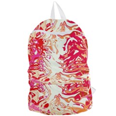 Red Orange Abstract Art Foldable Lightweight Backpack by SpinnyChairDesigns