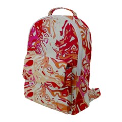 Red Orange Abstract Art Flap Pocket Backpack (large) by SpinnyChairDesigns