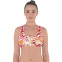 Red Orange Abstract Art Cross Back Hipster Bikini Top  View1