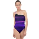 Electric Neon Indigo Black Ombre  Classic One Shoulder Swimsuit View1