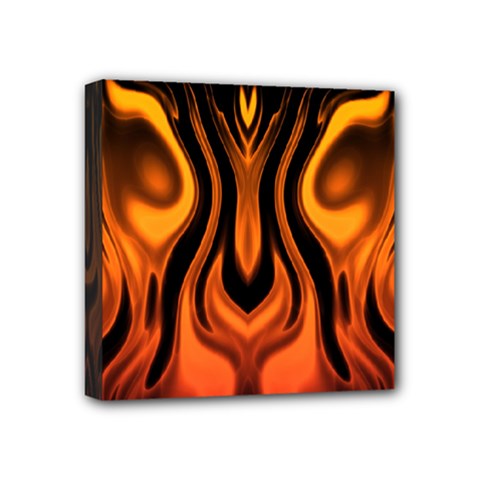 Fire And Flames Pattern Mini Canvas 4  X 4  (stretched) by SpinnyChairDesigns