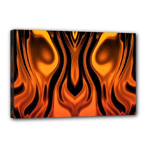 Fire And Flames Pattern Canvas 18  X 12  (stretched) by SpinnyChairDesigns