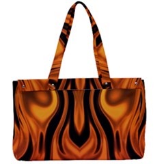 Fire And Flames Pattern Canvas Work Bag by SpinnyChairDesigns