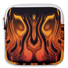 Fire And Flames Pattern Mini Square Pouch by SpinnyChairDesigns