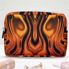 Fire And Flames Pattern Make Up Pouch (medium) by SpinnyChairDesigns