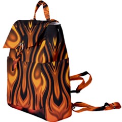 Fire And Flames Pattern Buckle Everyday Backpack by SpinnyChairDesigns