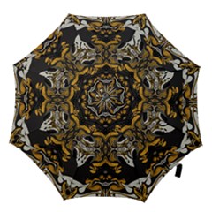 Boho Black Gold Color Hook Handle Umbrellas (medium) by SpinnyChairDesigns