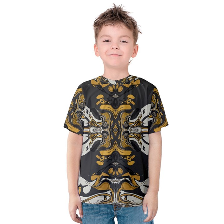 Boho Black Gold Color Kids  Cotton Tee