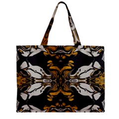 Boho Black Gold Color Zipper Mini Tote Bag by SpinnyChairDesigns