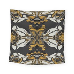 Boho Black Gold Color Square Tapestry (small) by SpinnyChairDesigns