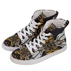 Boho Black Gold Color Men s Hi-top Skate Sneakers by SpinnyChairDesigns