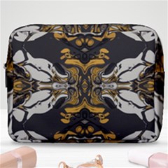 Boho Black Gold Color Make Up Pouch (large) by SpinnyChairDesigns