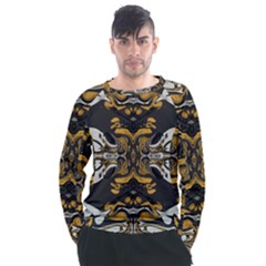 Boho Black Gold Color Men s Long Sleeve Raglan Tee