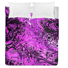 Magenta Black Abstract Art Duvet Cover Double Side (queen Size) by SpinnyChairDesigns