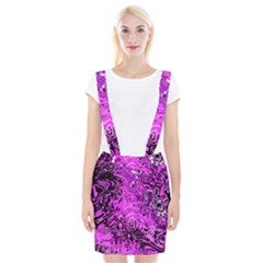 Magenta Black Abstract Art Braces Suspender Skirt by SpinnyChairDesigns