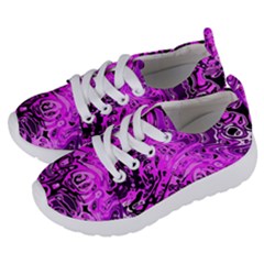 Magenta Black Abstract Art Kids  Lightweight Sports Shoes by SpinnyChairDesigns