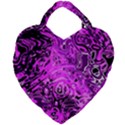 Magenta Black Abstract Art Giant Heart Shaped Tote View1