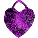 Magenta Black Abstract Art Giant Heart Shaped Tote View2