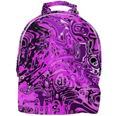 Magenta Black Abstract Art Mini Full Print Backpack by SpinnyChairDesigns