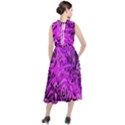 Magenta Black Abstract Art Round Neck Boho Dress View2