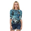 Black Blue White Abstract Art Quarter Sleeve Raglan Tee View1