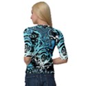 Black Blue White Abstract Art Quarter Sleeve Raglan Tee View2