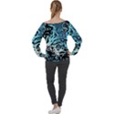 Black Blue White Abstract Art Off Shoulder Long Sleeve Velour Top View2