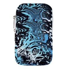 Black Blue White Abstract Art Waist Pouch (small) by SpinnyChairDesigns